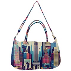 Skyscrapers City Usa Removable Strap Handbag by Cemarart