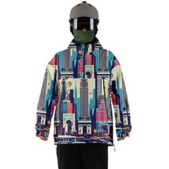 Skyscrapers City Usa Men s Ski And Snowboard Waterproof Breathable Jacket by Cemarart