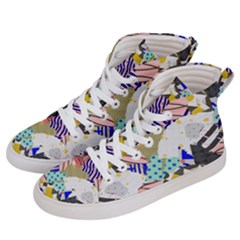 Digital Paper Scrapbooking Abstract Women s Hi-top Skate Sneakers by Cemarart