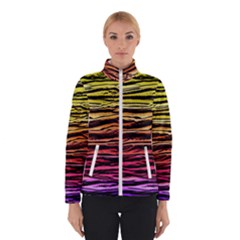 Rainbow Wood Digital Paper Pattern Women s Bomber Jacket by Cemarart