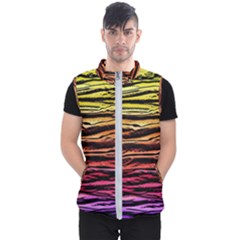 Rainbow Wood Digital Paper Pattern Men s Puffer Vest by Cemarart