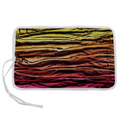 Rainbow Wood Digital Paper Pattern Pen Storage Case (l) by Cemarart