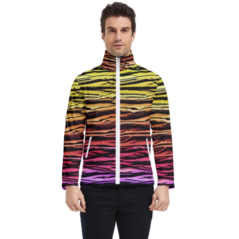 Rainbow Wood Digital Paper Pattern Men s Bomber Jacket by Cemarart