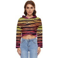 Rainbow Wood Digital Paper Pattern Women s Lightweight Cropped Hoodie by Cemarart