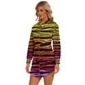 Rainbow Wood Digital Paper Pattern Womens Long Sleeve Shirt Dress View2