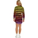 Rainbow Wood Digital Paper Pattern Womens Long Sleeve Shirt Dress View4