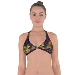 Eiffel Tower Pattern Wallpaper Halter Neck Bikini Top by Cemarart