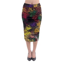 Eiffel Tower Pattern Wallpaper Midi Pencil Skirt