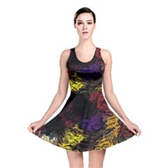 Floral Patter Flowers Floral Drawing Reversible Skater Dress by Cemarart