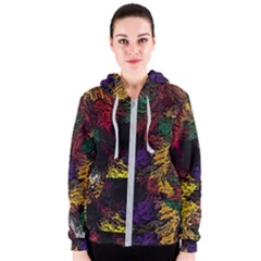 Floral Patter Flowers Floral Drawing Women s Zipper Hoodie by Cemarart