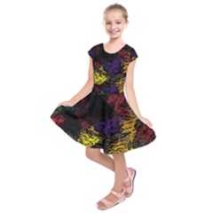 Floral Patter Flowers Floral Drawing Kids  Short Sleeve Dress by Cemarart