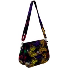 Eiffel Tower Pattern Wallpaper Saddle Handbag by Cemarart