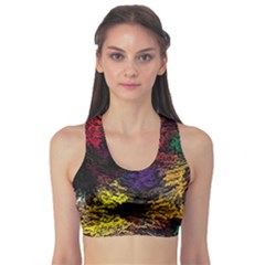 Abstract Painting Colorful Fitness Sports Bra by Cemarart