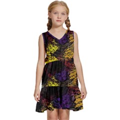 Eiffel Tower Pattern Wallpaper Kids  Sleeveless Tiered Mini Dress by Cemarart