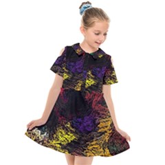 Floral Patter Flowers Floral Drawing Kids  Short Sleeve Shirt Dress by Cemarart