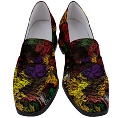 Floral Patter Flowers Floral Drawing Women s Chunky Heel Loafers by Cemarart