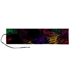 Floral Patter Flowers Floral Drawing Roll Up Canvas Pencil Holder (l) by Cemarart