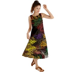 Floral Patter Flowers Floral Drawing Summer Maxi Dress by Cemarart