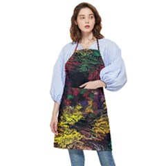 Floral Patter Flowers Floral Drawing Pocket Apron by Cemarart