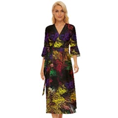 Abstract Painting Colorful Midsummer Wrap Dress by Cemarart