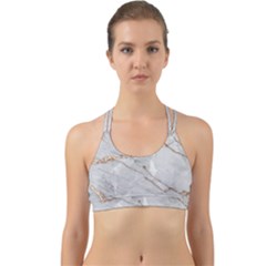 Gray Light Marble Stone Texture Background Back Web Sports Bra by Cemarart