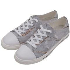 Gray Light Marble Stone Texture Background Men s Low Top Canvas Sneakers by Cemarart