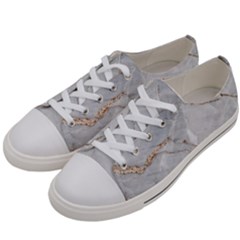 Gray Light Marble Stone Texture Background Women s Low Top Canvas Sneakers by Cemarart