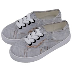 Gray Light Marble Stone Texture Background Kids  Classic Low Top Sneakers by Cemarart