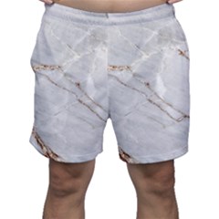 Gray Light Marble Stone Texture Background Men s Shorts by Cemarart