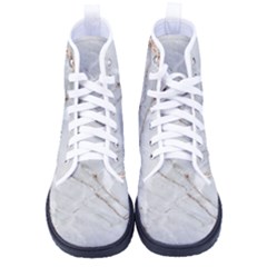 Gray Light Marble Stone Texture Background Women s High-top Canvas Sneakers by Cemarart