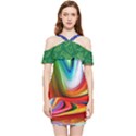 Colour wave Shoulder Frill Bodycon Summer Dress View1