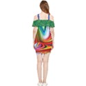 Colour wave Shoulder Frill Bodycon Summer Dress View2