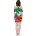 Colour wave Shoulder Frill Bodycon Summer Dress View4