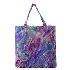 Amethyst Flow Grocery Tote Bag by kaleidomarblingart