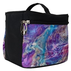 Amethyst Flow Make Up Travel Bag (small) by kaleidomarblingart