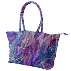 Amethyst Flow Canvas Shoulder Bag by kaleidomarblingart