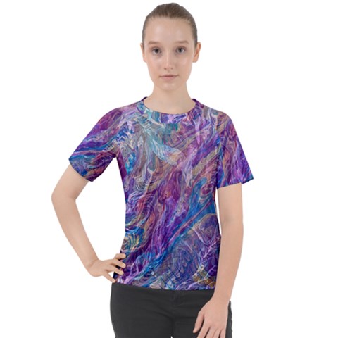 Amethyst Flow Women s Sport Raglan T-shirt by kaleidomarblingart