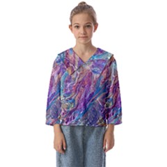 Amethyst Flow Kids  Sailor Shirt by kaleidomarblingart