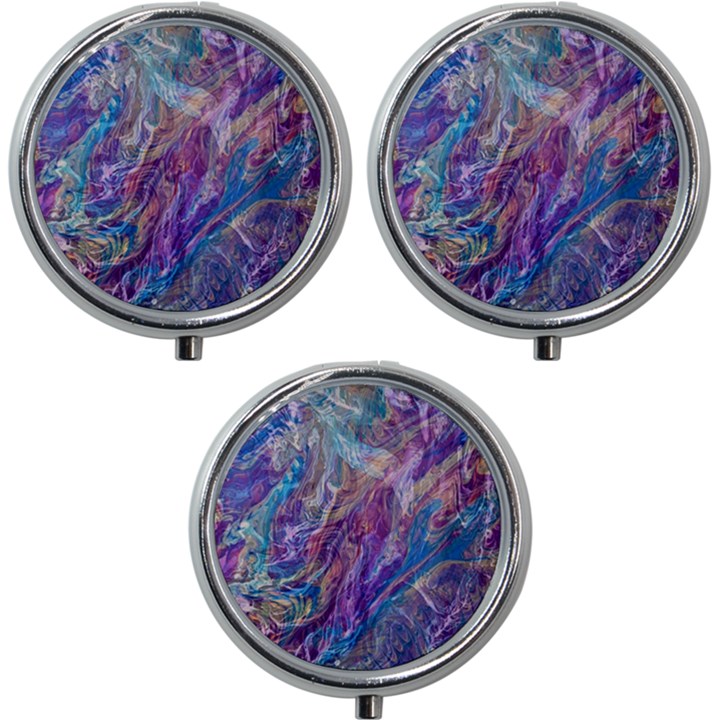 Amethyst flow Mini Round Pill Box (Pack of 3)