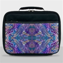 Cobalt Arabesque Lunch Bag by kaleidomarblingart