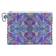 Cobalt Arabesque Canvas Cosmetic Bag (xl) by kaleidomarblingart