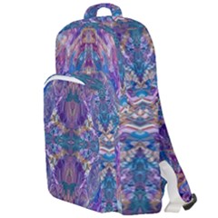 Cobalt Arabesque Double Compartment Backpack by kaleidomarblingart