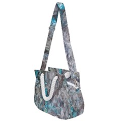 Mono Turquoise Blend Rope Handles Shoulder Strap Bag by kaleidomarblingart