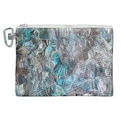 Mono Turquoise Blend Canvas Cosmetic Bag (xl) by kaleidomarblingart