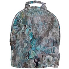 Mono Turquoise Blend Mini Full Print Backpack by kaleidomarblingart