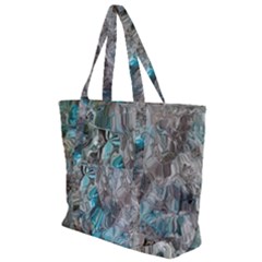 Mono Turquoise Blend Zip Up Canvas Bag by kaleidomarblingart