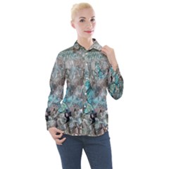 Mono Turquoise Blend Women s Long Sleeve Pocket Shirt