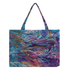 Abstarct Cobalt Waves Medium Tote Bag by kaleidomarblingart