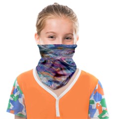 Abstarct Cobalt Waves Face Covering Bandana (kids) by kaleidomarblingart