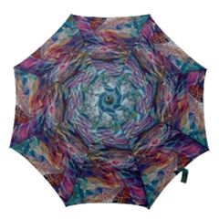 Abstarct Cobalt Waves Hook Handle Umbrellas (large) by kaleidomarblingart